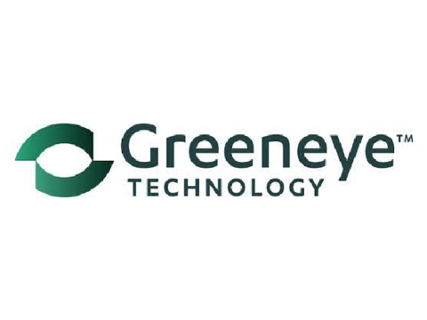 Greeneye spellt out in green after the shape of an eye